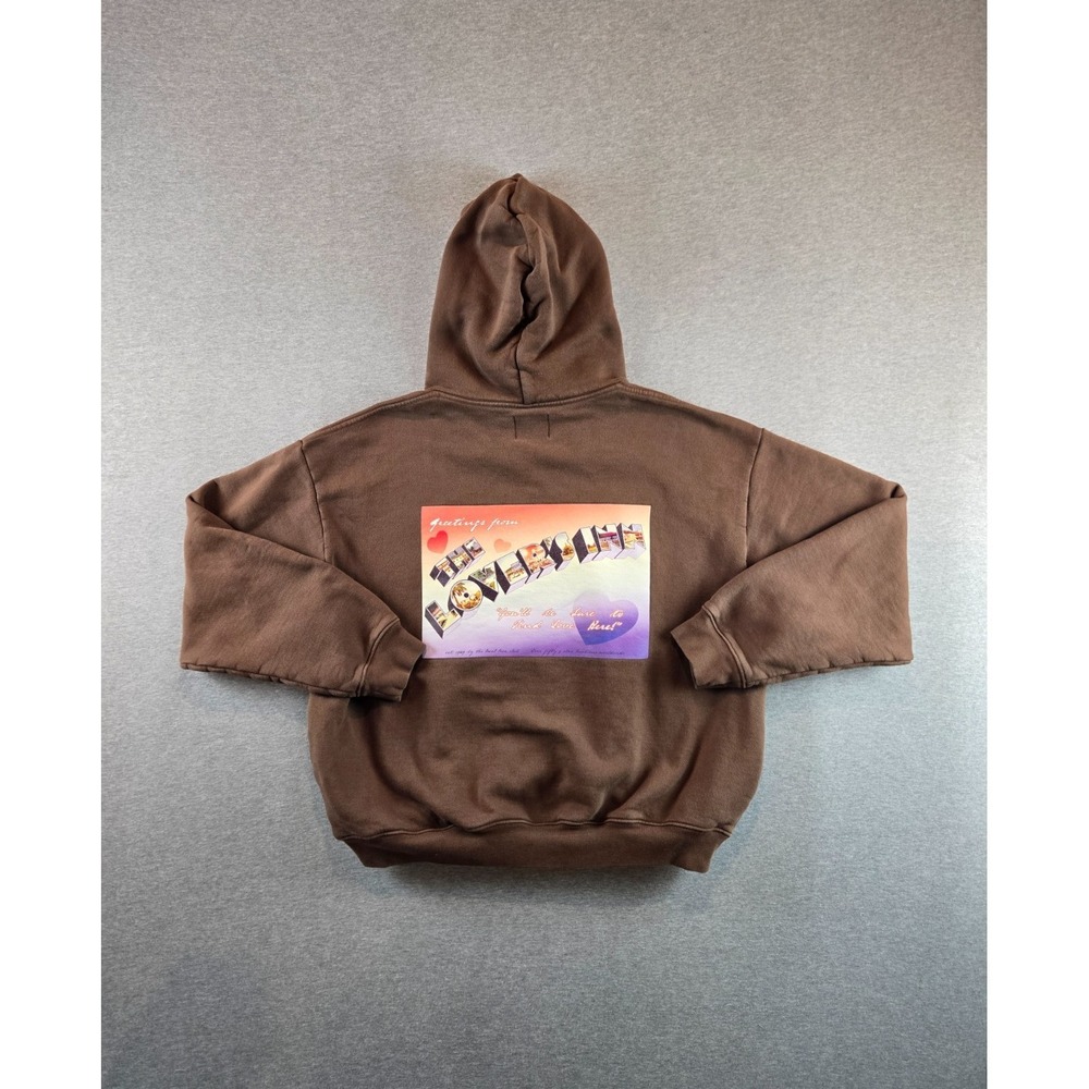 The Local Love Club Hoodie Womens M Brown "The‎ Lover's Inn" Oversized Fleece